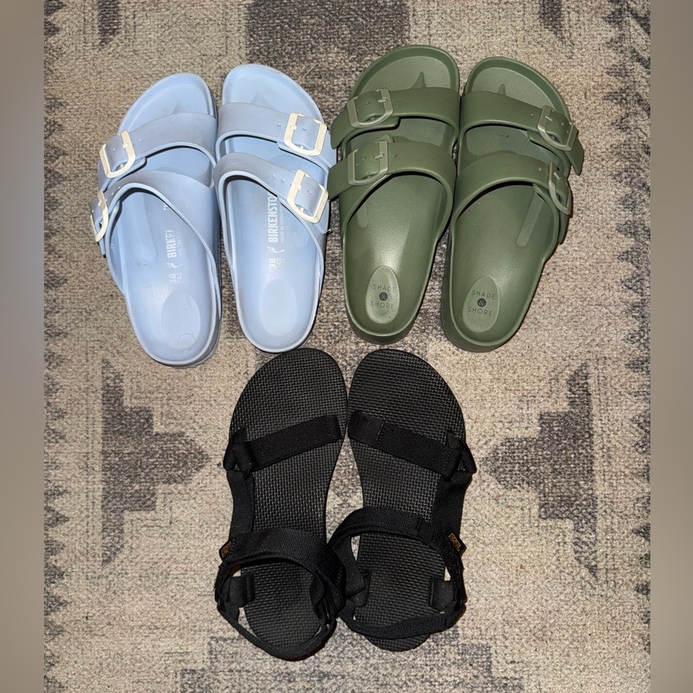 Three pairs of sandals